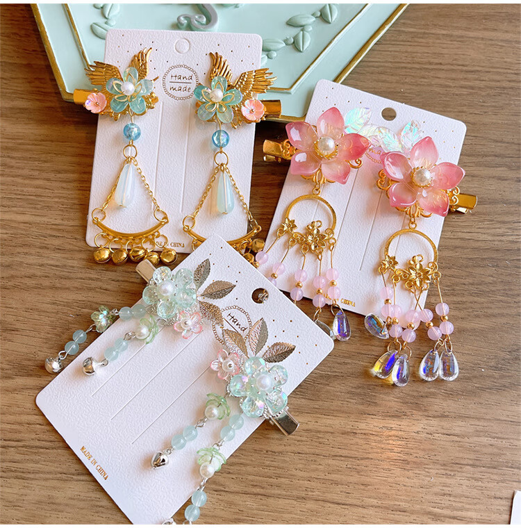 汉服儿童发饰发卡头饰夹子古风古代公主女童中国风古装发夹饰品 16