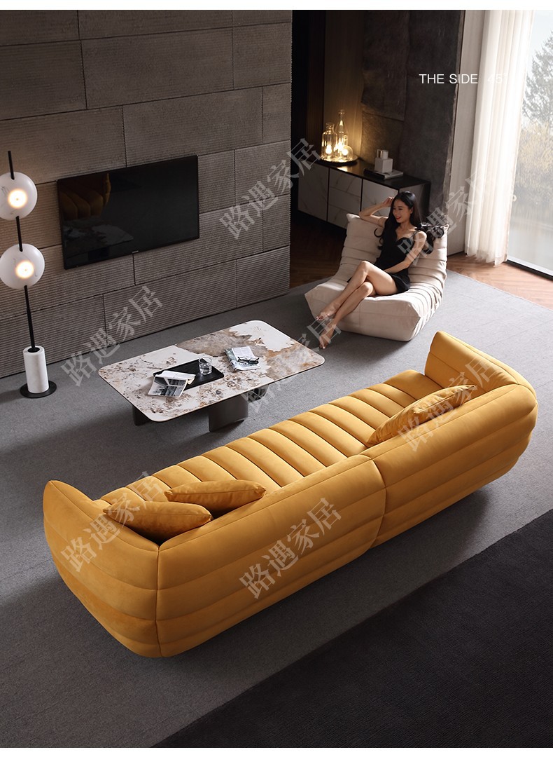 咨询立领千元路遇沙发香蕉船沙发客厅直条落地沙发tactile进口磨砂
