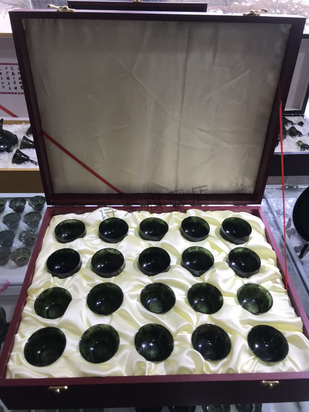 夜光杯酒泉酒泉夜光杯茶杯大号茶杯武山鸳鸯玉墨玉祁连玉茶杯