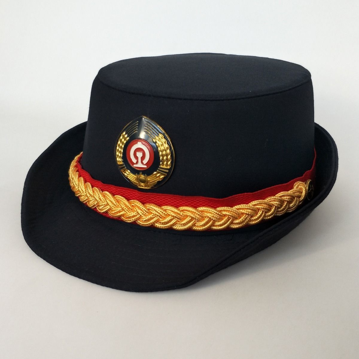 夏庄铁路大檐帽新款铁路大盖帽列车长列车员高铁动车乘务员大檐帽帽子