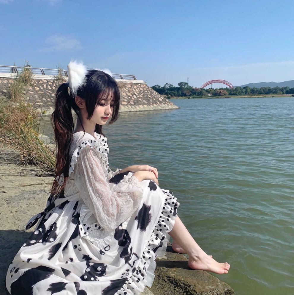 纪堡驰小奶糕洛丽塔裙子lolita小奶牛 甜甜牛乳jsk吊带裙连衣裙 jsk