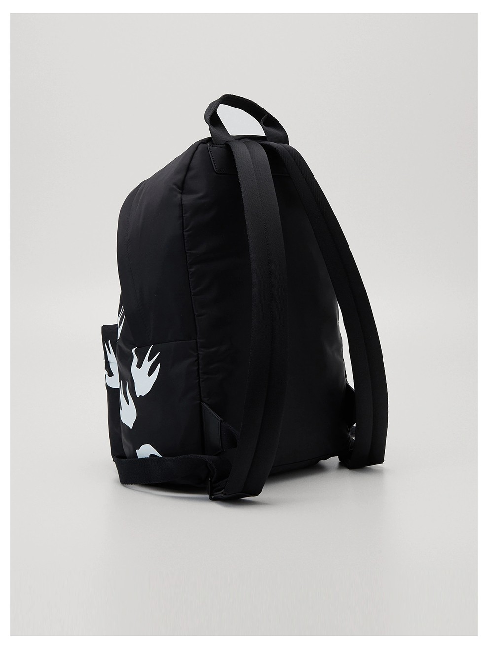 alexander mcqueen/麦昆 男女同款尼龙燕子图案双肩包背包 黑色【图片