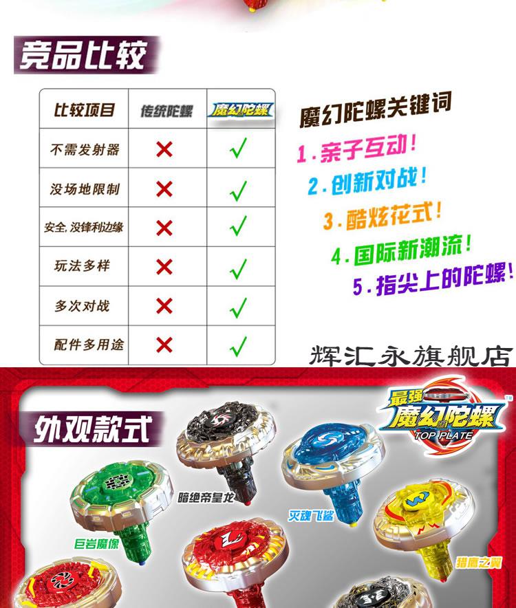 0kg店铺:辉汇永旗舰店商品编号:10029732306396商品名称:魔幻陀螺1代