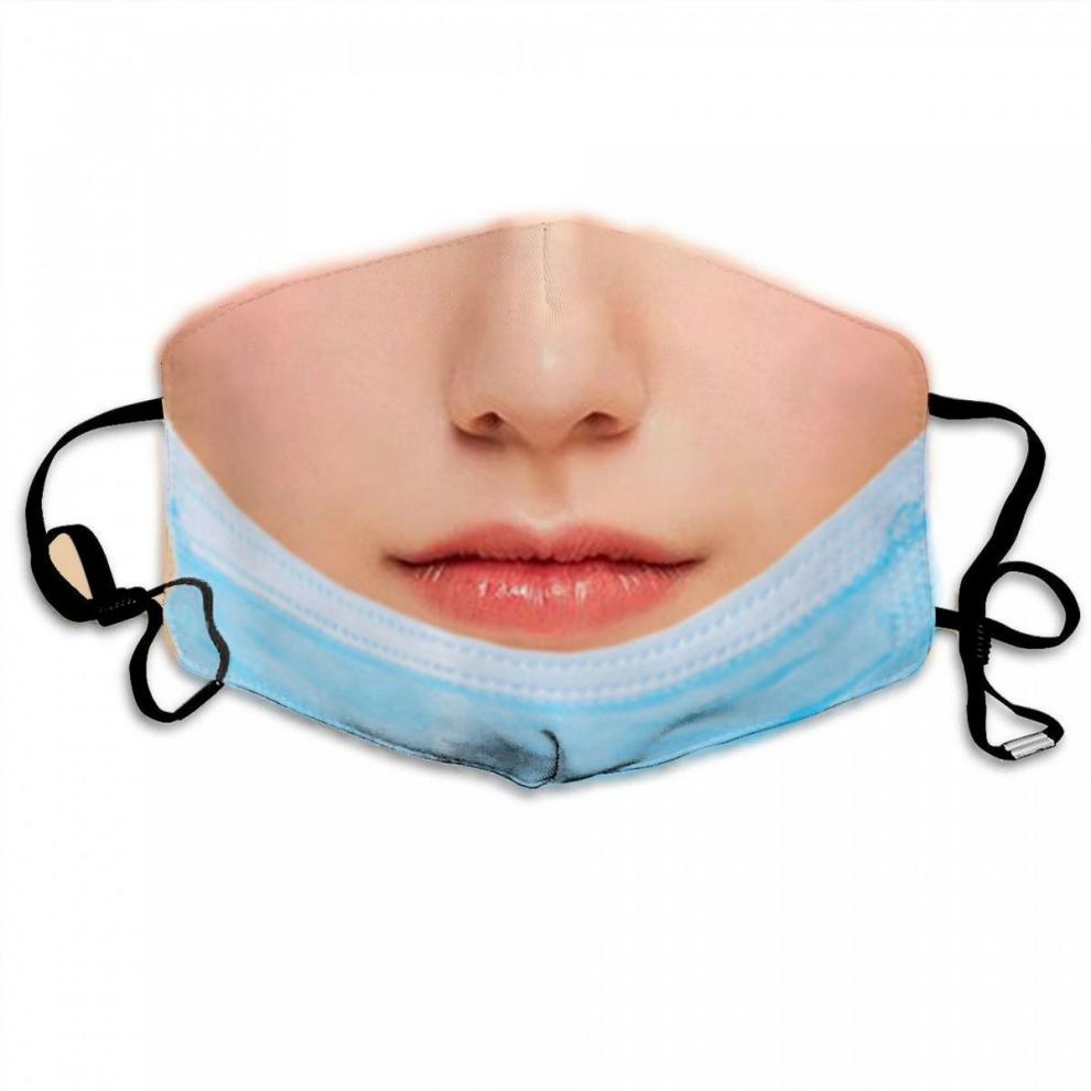 澈逸搞怪口罩假装没戴的没带以假乱真没戴上逼真个性搞怪表情奇葩km