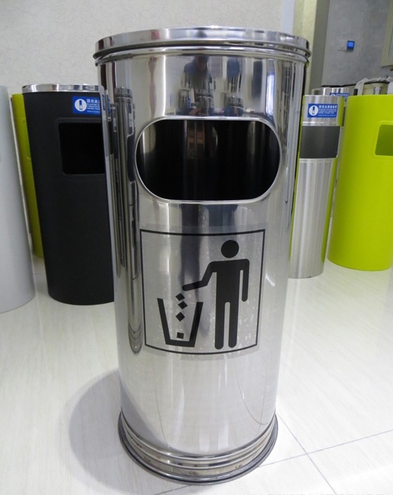 酒店不锈钢立式烟蒂柱吸烟区室内带烟灰缸盅灭烟头筒户外垃圾桶2660带