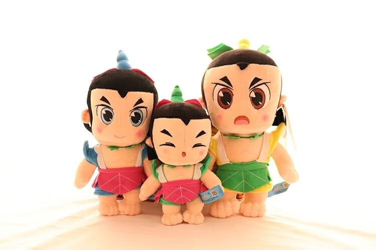 葫芦娃玩偶金刚毛绒公仔玩具葫芦兄弟布娃娃套装男孩儿童生日礼物五娃