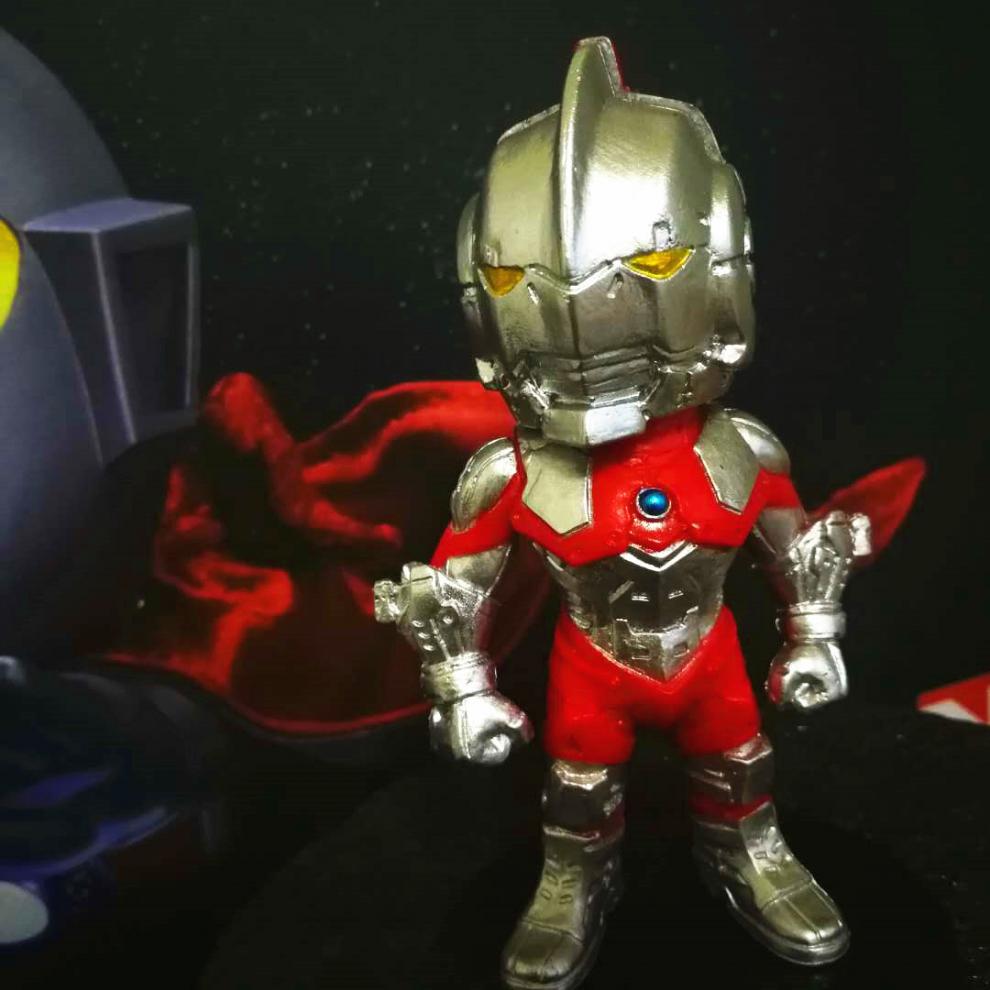 辉导机动奥特曼大合集q版 钢铁赛文 盖亚 阿古茹 哉阿斯 可动人偶摆件