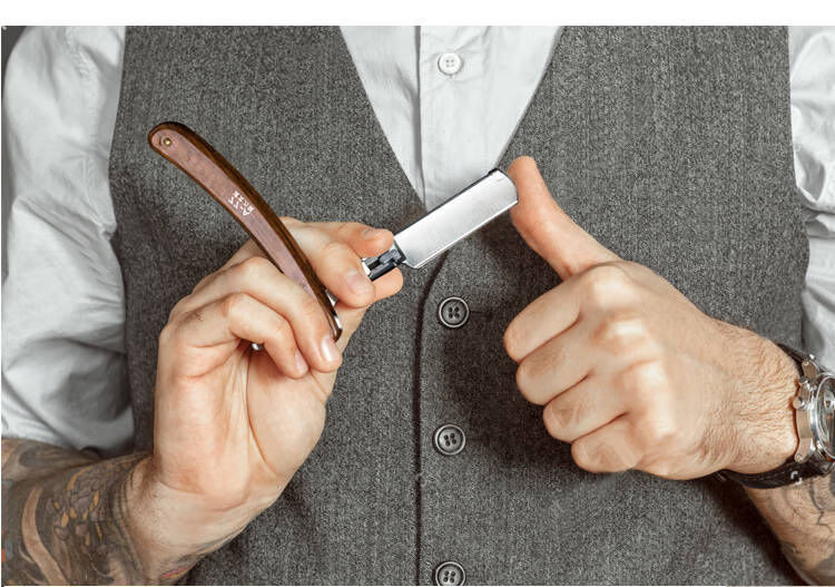 老式剃须刀胡须刮刀手动刮胡刀削发刀男士刮汗毛剃刀理发修理器s