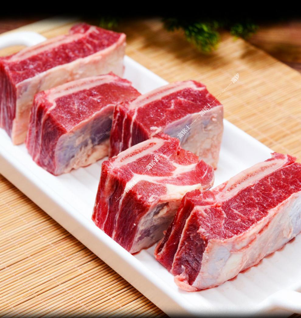 牛肋排牛排骨谷饲现杀生鲜牛肉新鲜带肉牛排骨 富铭士 2000g