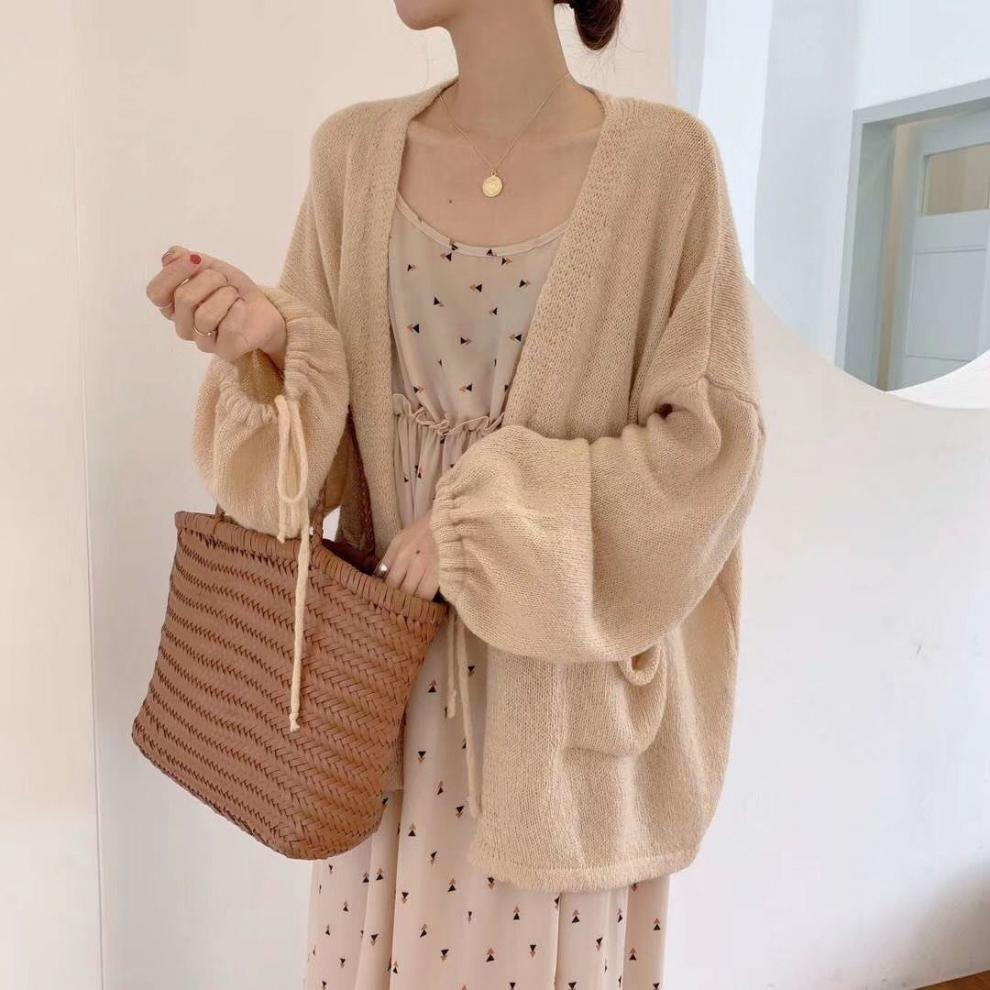 薄款针织开衫外搭开衫女针织衫外套女夏季薄款开衫宽松中长款外搭开衫