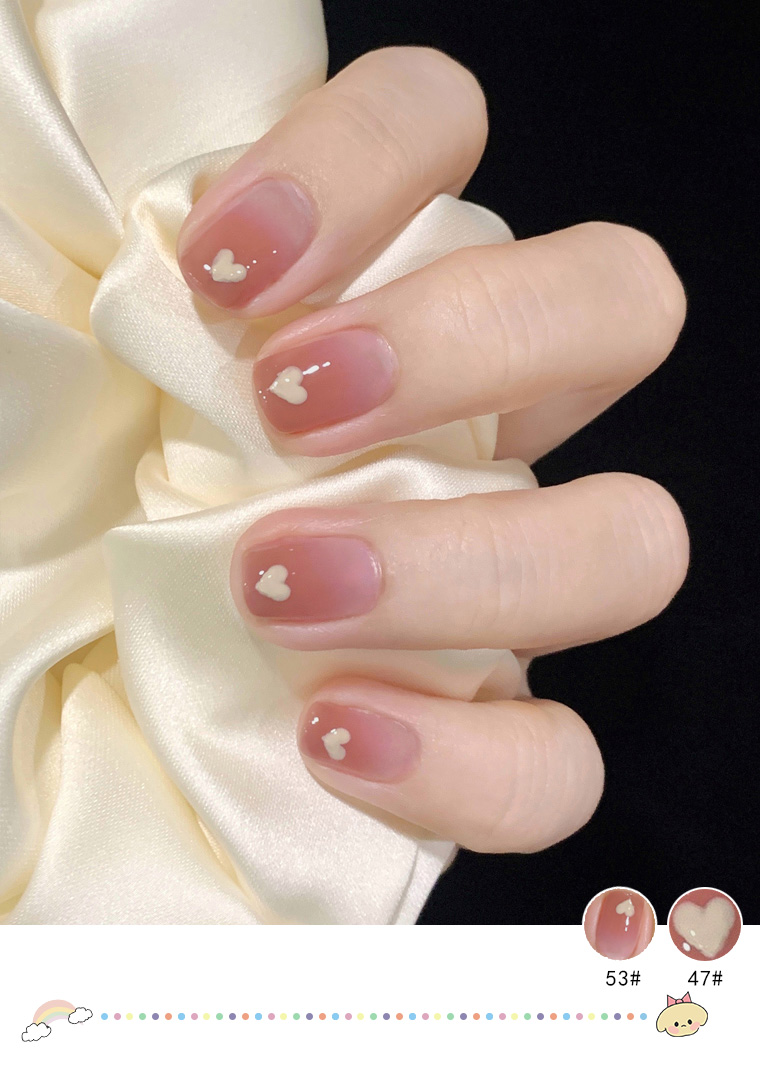 夏天裸色指甲油女免烤2021年新色快干不易掉色不可剥冰透奶黄色送女友