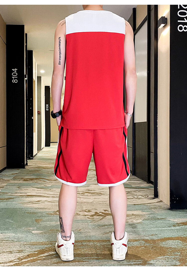 初中高中学生套装男夏季青少年休闲篮球服运动篮球服套装男士比赛队服