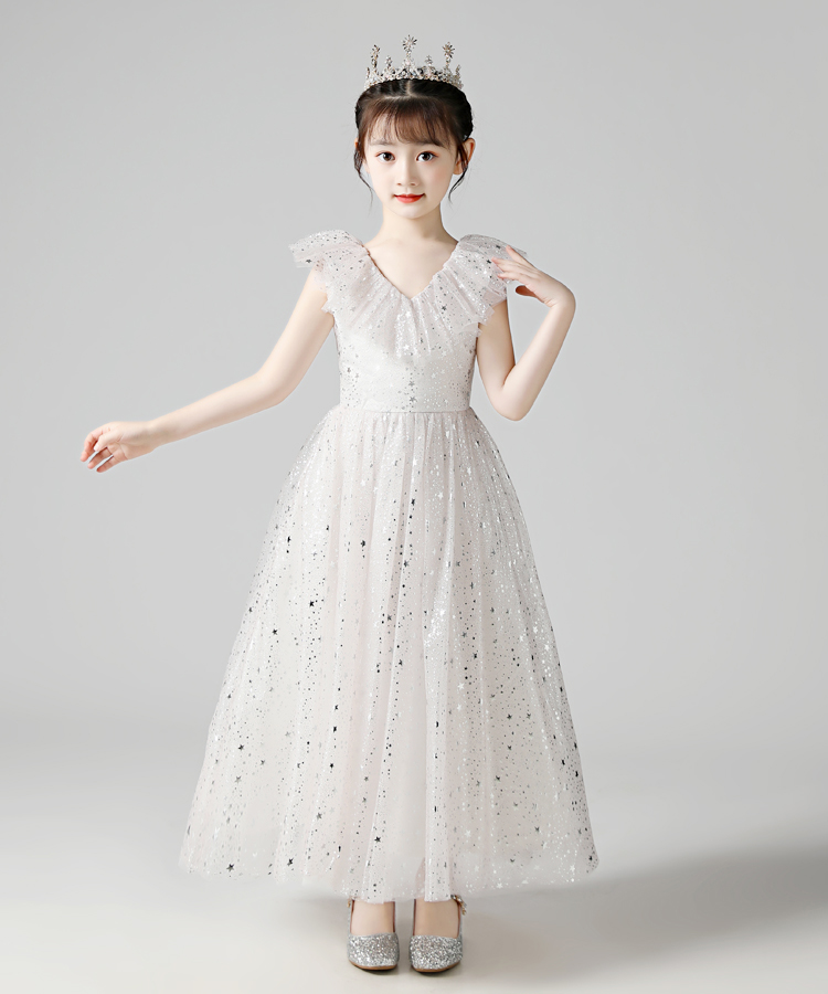 钢琴演奏礼服女大童独唱蓬蓬裙高端儿童主持人演出服小女孩公主裙花童
