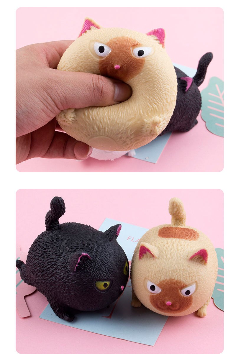 联保解压生气猫咪捏捏乐玩具仿真减压神器整蛊软慢回弹发泄网红礼物