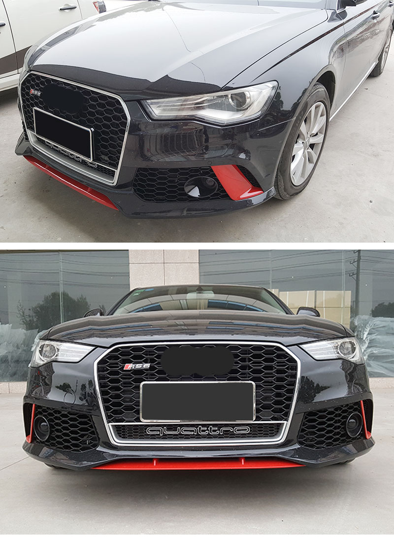 适用于12-22款a6l改装rs6大包围前杠a6lc7前脸保险杠奥迪a6l 12-15款
