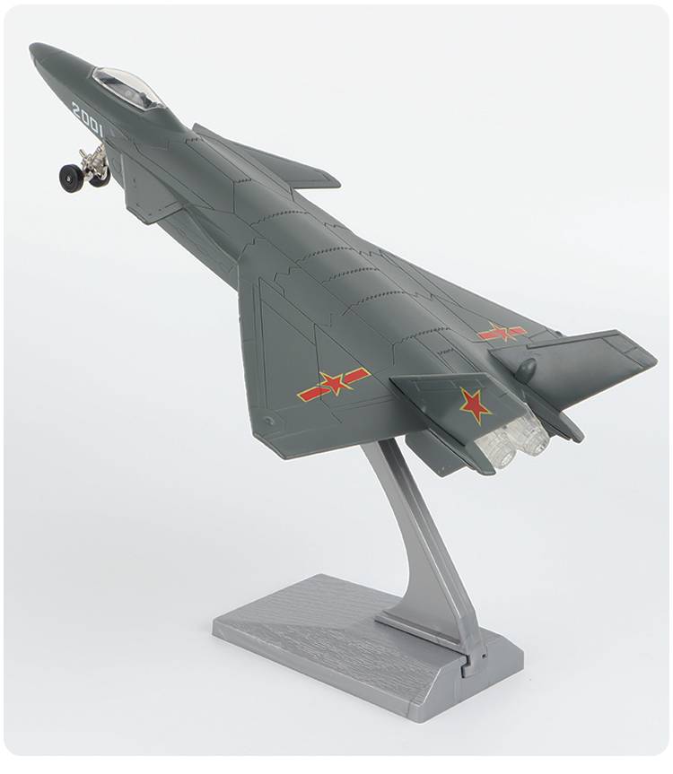 模型战斗机合金航模仿真玩具摆件活动礼品彩珀歼20迷彩灰彩盒包装支架