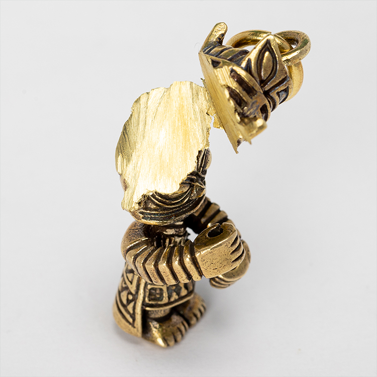 黄铜三星堆纪念品吊坠黄铜三星堆文创摆件大力人挂绳钥匙扣祈福神官