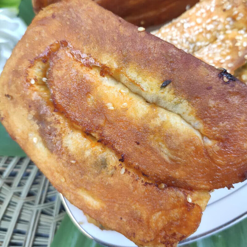 湖北仙桃土特产鲜肉锅盔现做猪油锅块特色小吃早餐碳火烧饼550g