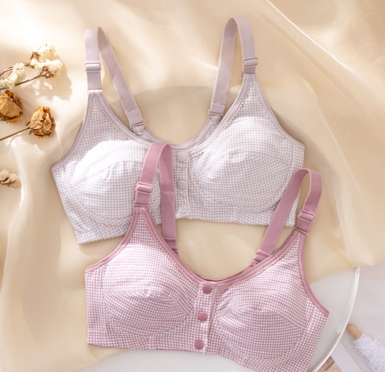 珂梵图 前扣文胸学生内衣女17岁高中生16发育期少女胸大显小棉质胸罩