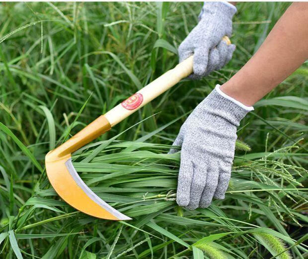 镰刀割草刀锰钢免磨农用长柄镰刀割草刀户外除草收割玉米割菜锐衡222