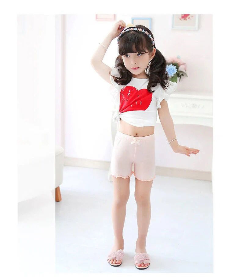 夏季儿童安全裤女莫代尔防走光薄款中大童打底短裤小女孩保险内裤粉色