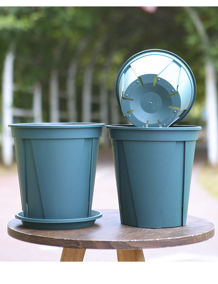 三代青山盆塑料加仑花盆控根透气玫瑰月季加厚大口加仑盆1号上口径