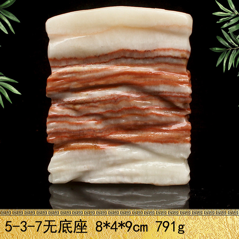 猪肉石观赏石天然玉石肉石广西柳州红烧肉腊肉奇石家居摆件水晶肉丁两