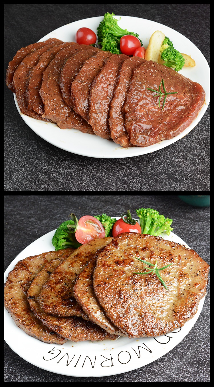 味知香黑椒牛排1kg约9片新鲜速冻腌制牛扒肉轻食商用西餐原切牛排原汁