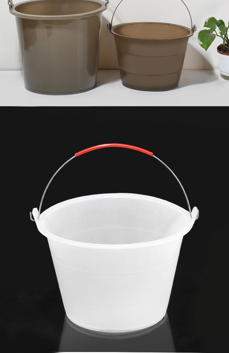 灰桶大号水泥桶牛筋桶加厚建筑装修油漆砂浆泥工橡胶桶小号水泥桶带钩
