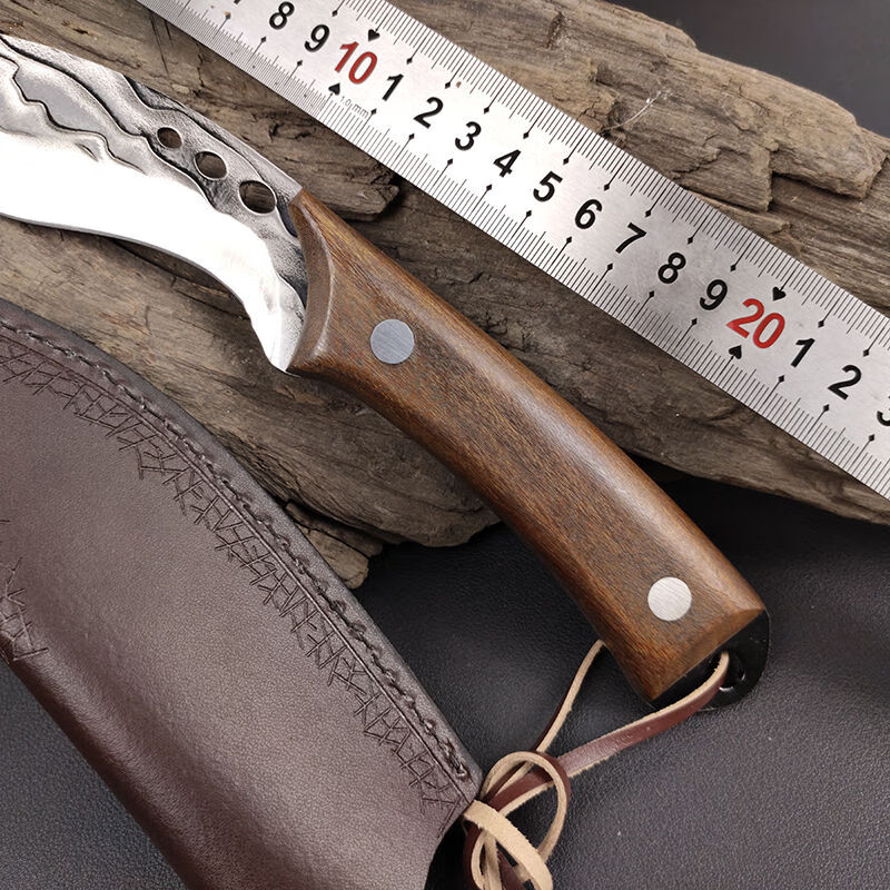 尼泊尔军刃 大马士革 尼泊尔战术小刀户外专用小刀钓鱼小刀野外探险