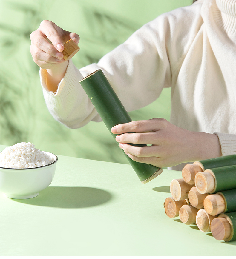 包粽子神器 新鲜竹筒粽子模具家用带塞子商用摆摊手工天然竹子活塞式