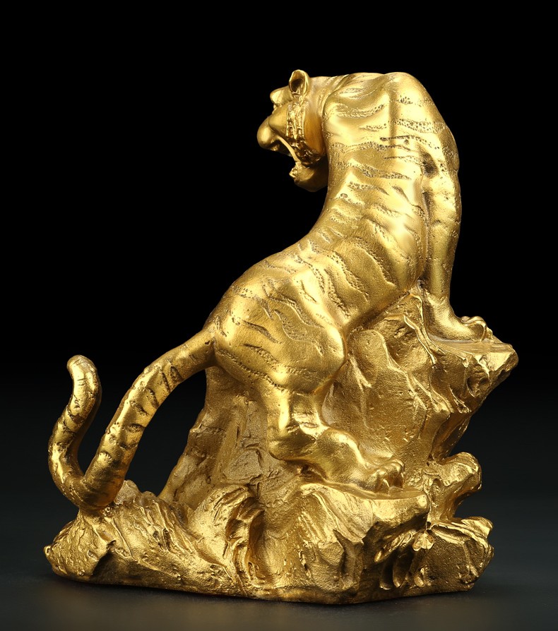 吉善缘全铜老虎摆件十二生肖虎装饰品上山虎家居玄关办公室工艺品风水