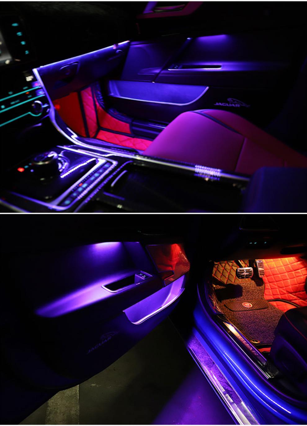适用于捷豹xel车内氛围灯 xfl车门装饰灯 室内七彩气氛led照明升级