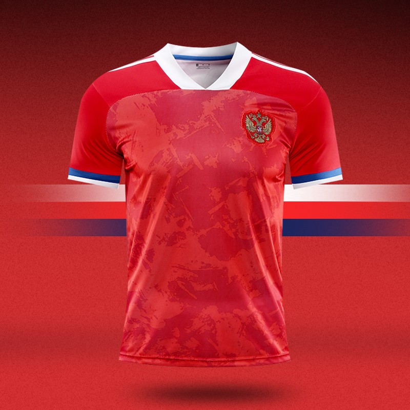 球衣学生训练短裤短袖比赛队服定制印字 20-21俄罗斯主场红-10号阿尔