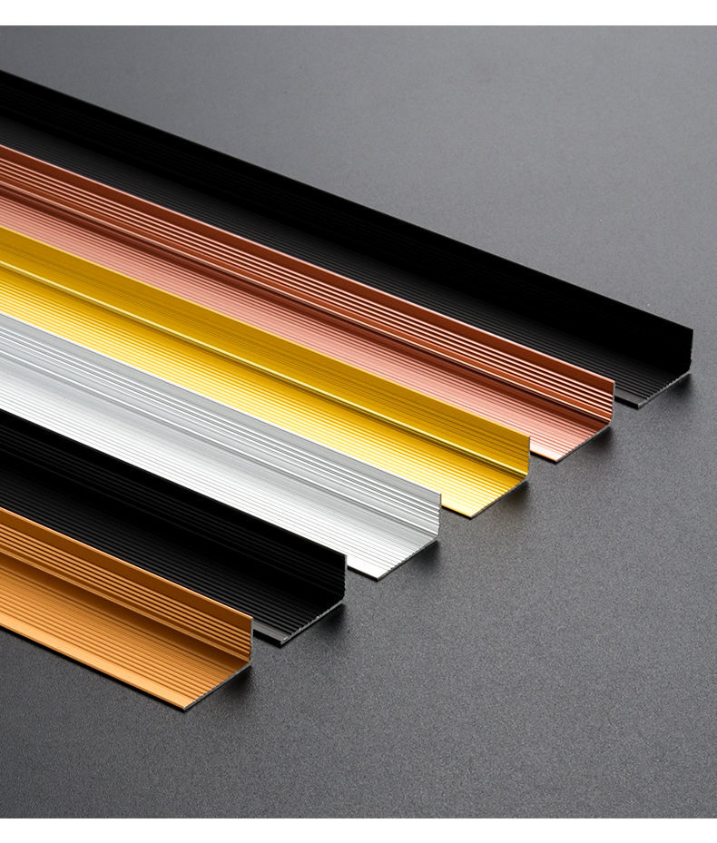 钛金条线条灯铝合金l型包边收边条金属钛金装饰线条直角压边压条瓷砖