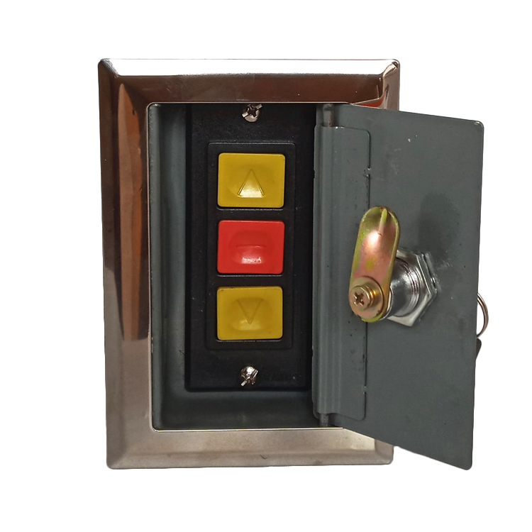 防火卷帘门上下停不锈钢按钮盒卷闸门按钮开关盒手动升降控制盒 普通