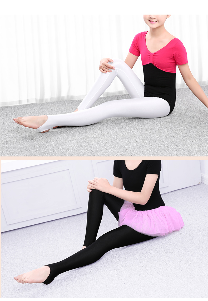 裤儿童舞蹈裤白色打底裤女童裤子夏季薄款健美裤跳舞练功裤棉踩脚裤