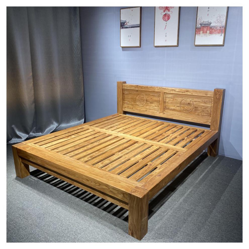 好货时尚老榆木原木卧室床一米八一米五定制单人床