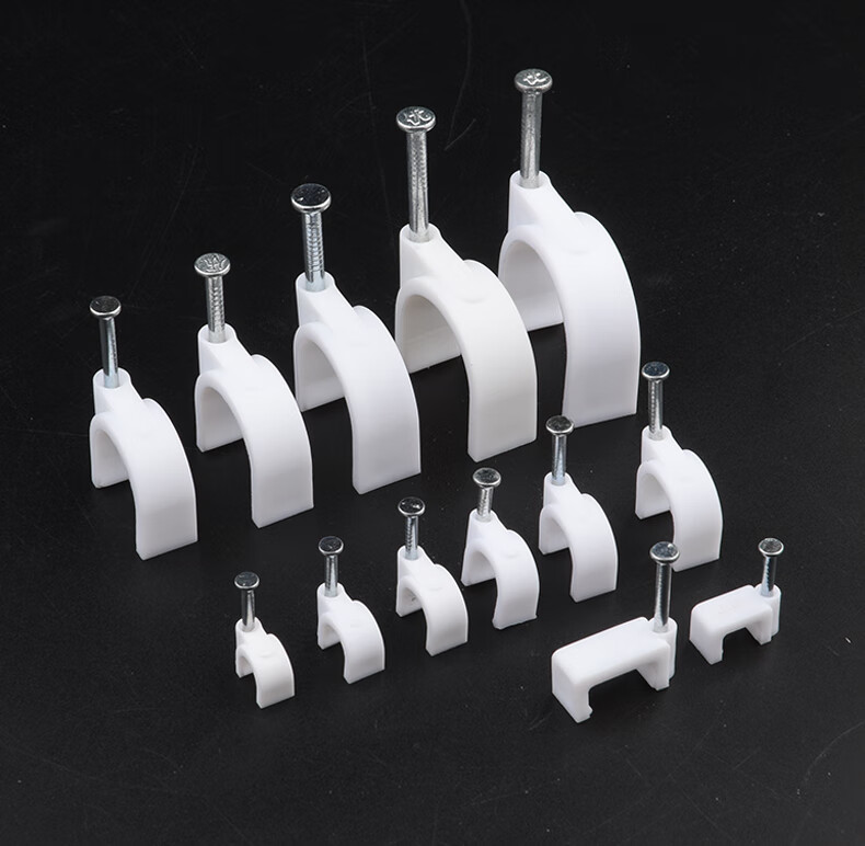 钢钉线卡固定线卡固定钉圆形电线子网线扣墙钉线钉电线卡扣理线器莱邦