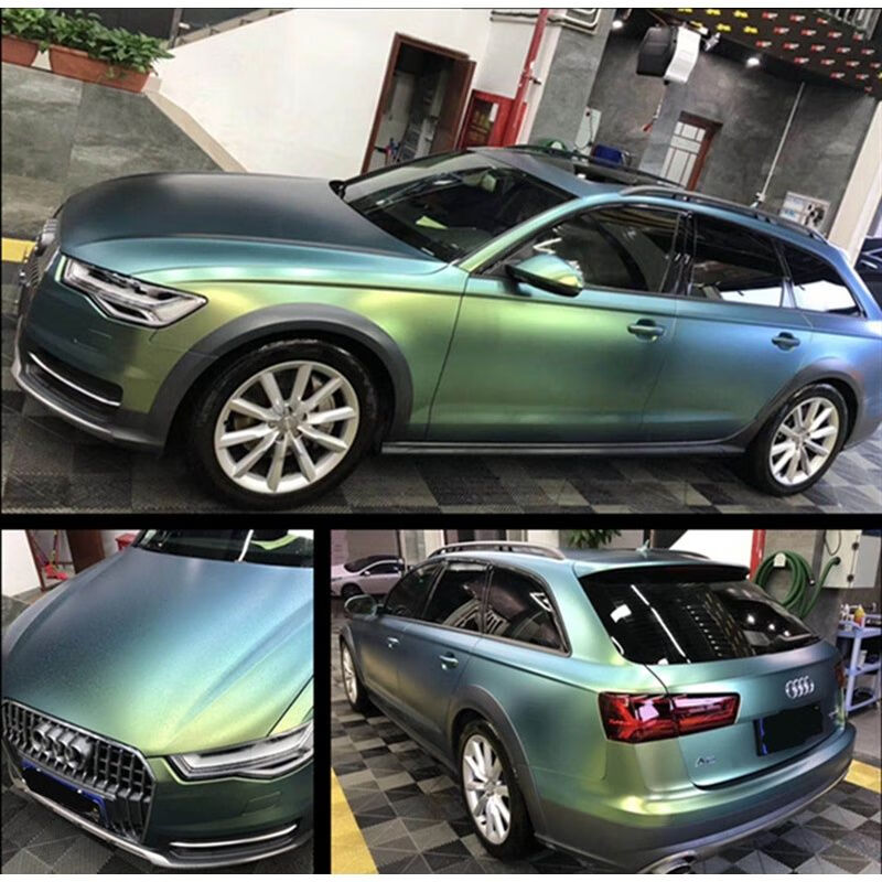 恬女神汽车改色膜全车汽车贴膜内饰星空膜钻石早春绿亚光改装整车钻石