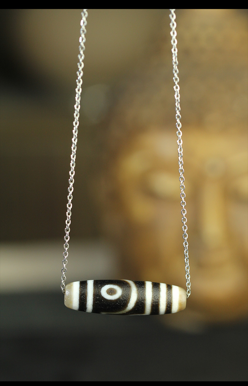 朴春 大能同款天珠吊坠 西藏九页岩天眼戒指天然西藏二眼项链男【图片