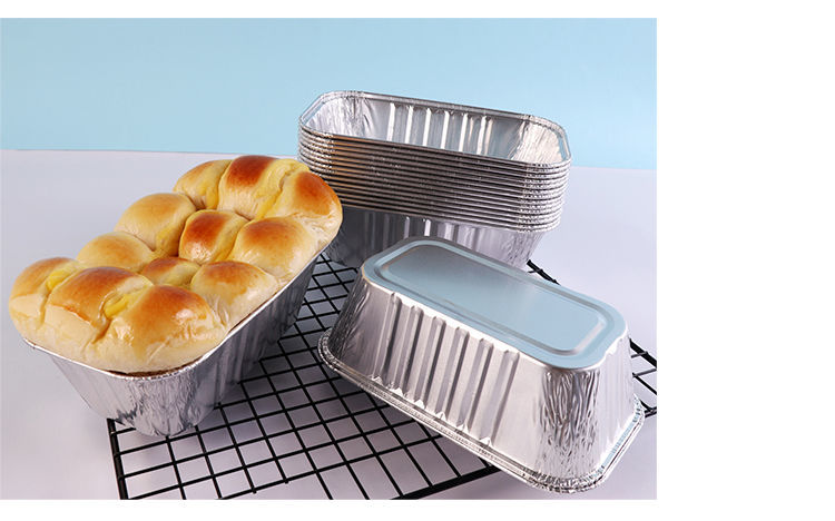 烘培包装锡纸托一次性毛毛虫面包长方形铝箔锡纸盒商用托盘空气炸锅