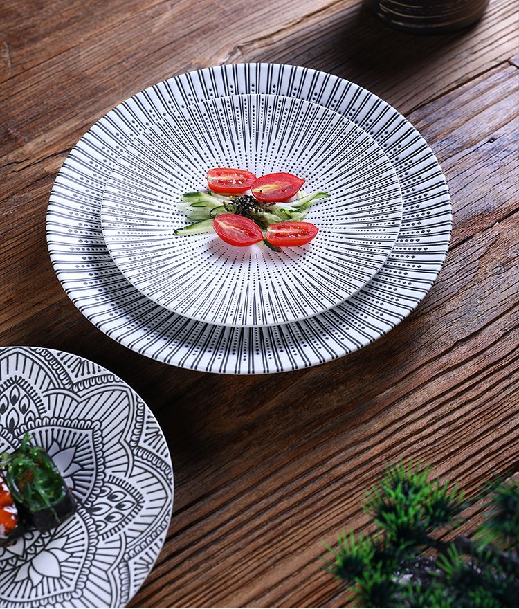 日式陶瓷盘子餐盘创意网红家用餐具西餐牛排盘简约北欧碟子ins风艺术