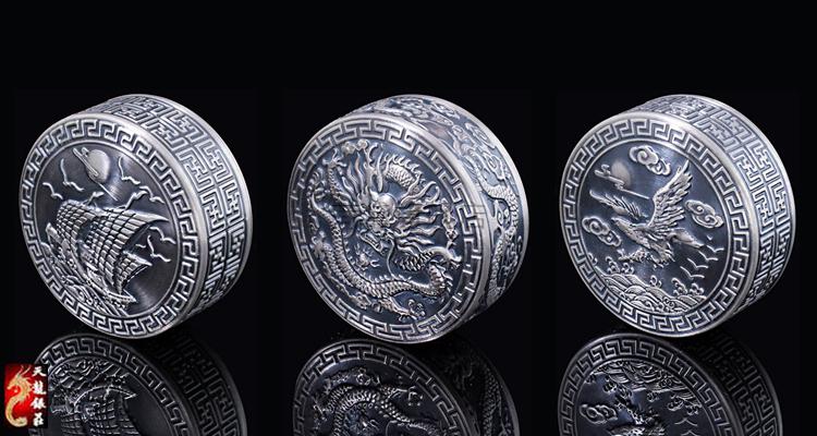 九龙银杯子999雪花纯银九龙杯银杯子保温银水杯纯手工杯礼品杯洁净版