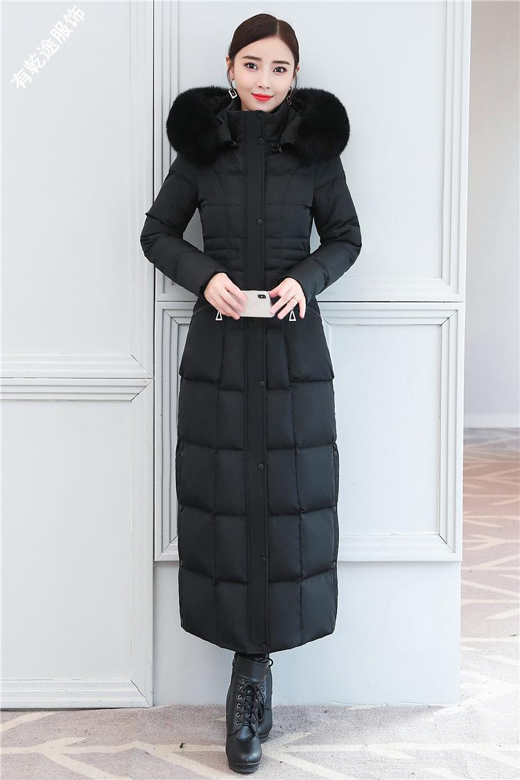 京选优品时尚加厚羽绒服女长款到脚踝新款高端大气流行款厚超长北方潮