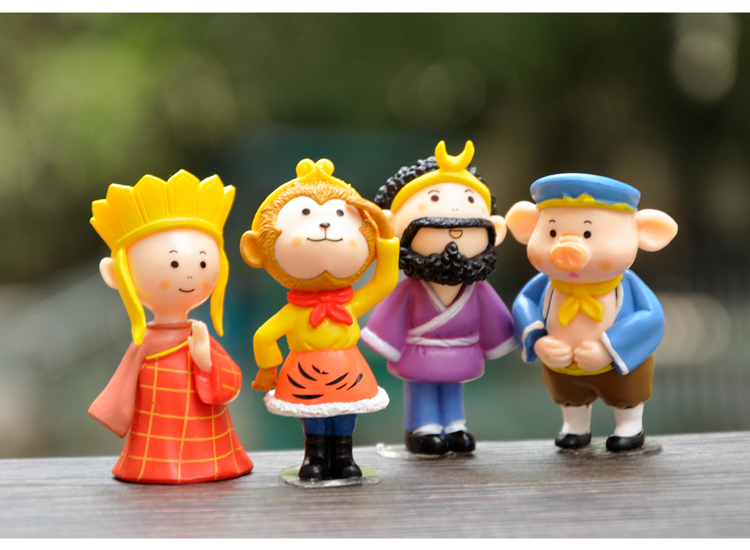 可爱传统经典故事潮流玩具公仔人偶摆件 小号西游记四人粉色礼盒装