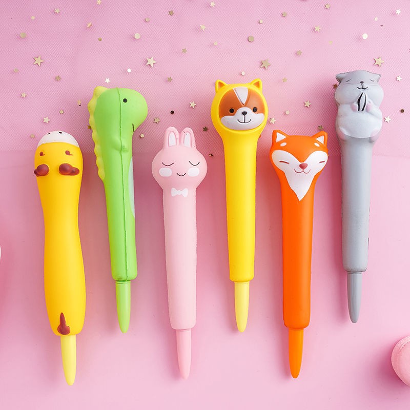 路小雅 2-5支装创意可爱解压中性笔软绵绵减压笔水笔发泄笔解压可手捏