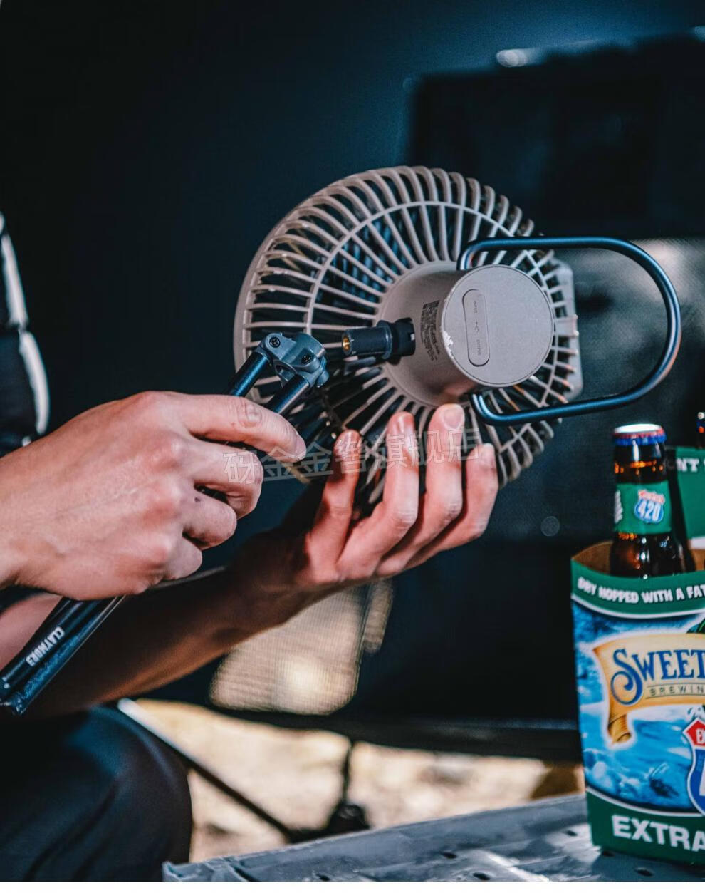 claymore风扇韩国claymore户外超轻便携露营野营折叠可充电式usb户外