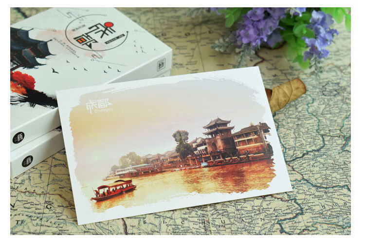 杭州风景明信片西湖十景中国城市札记卡片苏州西藏旅游景点贺卡 世界