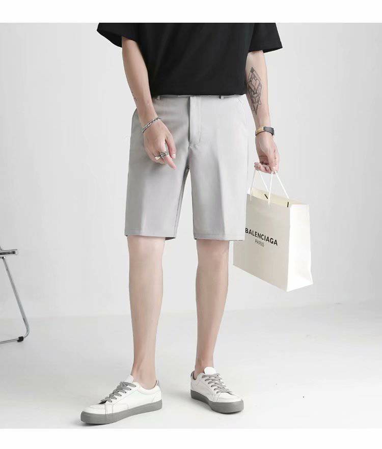 裤韩版西装短裤男士男式夏季潮流外穿夏天中裤半截裤夏装k55黑色2xl